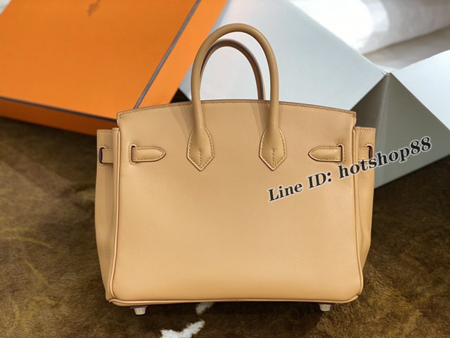 Hermes專櫃經典款手提女包 愛馬仕birkin25cm swift芝麻色 預定款 ttd1037